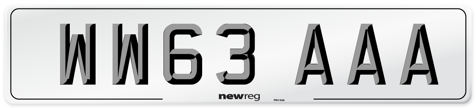 WW63 AAA Number Plate from New Reg